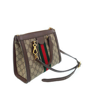 Gucci Bag Ophidia brown Shoulder leather Supreme Tote Web GG monogram